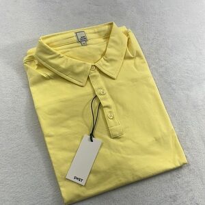 NEW Swet Tailor XL, XXL All in Polo Yellow Collared Short Sleeve Cotton Golf